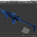 Black Tactical Rifle with Scope Magazine and Modern Accessory Details 3d model
