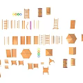 Wooden Playground Equipment With Modular Components And Colorful Kids Play Structures