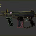 Black Tactical Submachine Gun With Futuristic Design Ergonomic Grip And LED Indicator