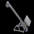 Industrial Screw Conveyor Equipment with Inclined Metal Structure and Material Handling System
