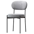 Modern Minimalist Chairs With Gray And Blue Velvet Seats And Black Metal Frames