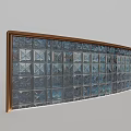 Curved Glass Railing with Metal Frame and Diamond Pattern Design in Modern Style