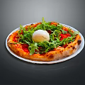 Fresh Baked Pizza With Crusty Crust Arugula Fresh Mozzarella And Tomato Sauce