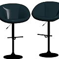 Modern Gray Bar Stools With Adjustable Height And Metal Base Round Seats