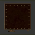 Vintage Brown Safe With Gold Accents Rivets And Round Lock For Home