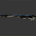 Blue 3D Terrain Model Showcasing Natural Mountains Lakes And Rolling Landforms Design