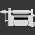 White Industrial Mechanical Equipment With Drum Frame And Structural Components 3d model