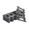 Gray Building Blocks Train Track Components And Stacks 3d model