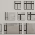 modern windows combination casement windows floor-to-ceiling windows 3d model