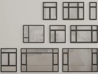 modern windows combination casement windows floor-to-ceiling windows 3d model