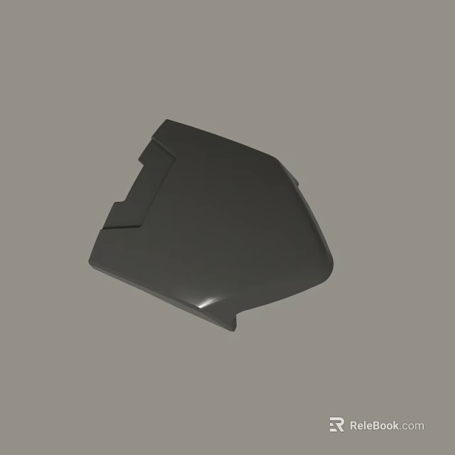 Black Curved Plastic Component With Smooth Surface And Durable Industrial Design 3d model