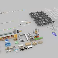 Architectural Model Components Including Urban Planning Modules And 3D Building Elements 3d model