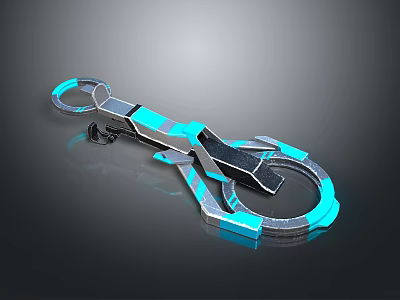 Advanced Aerospace Mechanical Device With Metallic Ring Structure And Blue Glowing Accents 3d model