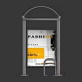 Modern bus shelter bus kiosk 3d model