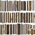 Various Natural Wooden Strips And Pieces With Different Wood Grain Textures