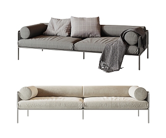 Modern double sofa 3d model