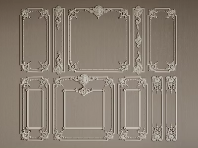 French Line French Gypsum Line French Gypsum Line Background Wall PU Line 3d model