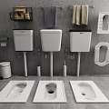 Modern squatting toilet squatting toilet suction bucket flushing tank squatting toilet squatting pit squatting toilet trash can water tank 3d model