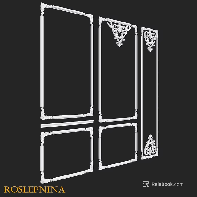 Ornate Frame Components With Intricate Decorative Patterns For Architectural Use 3d model 