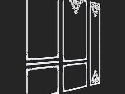 Ornate Frame Components With Intricate Decorative Patterns For Architectural Use 3d model