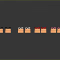 Different Colored Slipper Shoes Arranged In A Row With Reflection On Dark Background