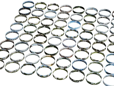 Modern Decorative Background Wall Design With Arranged Circular Rings 3d model
