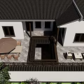 Traditional Chinese Detached Villa Featuring Classic Roof White Walls And Garden Greenery