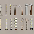 -Quiet Middle Ancient Floor Lamp Combination 3d model