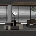 Modern Living Room Interior With Comfortable Sofa Coffee Table Floor Lamp And Decorative Plants
