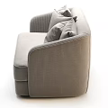 Elegant Modern Gray Striped Single Sofa With Soft Pillows Armrests And Cozy Design