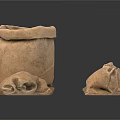 Handmade Natural Material Daily Necessities Clay Pot And Cloth Bags For Home Storage