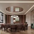 Modern private dining box 3d model