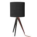 Modern Dark Fabric Lampshade Floor Lamp With Tripod Base And Red Accent Lines