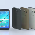 Samsung Smartphones In Black Gold Silver With Front Display Showing Time Weather And App Icons