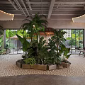 Modern Restaurant Interior Design With Open Layout Green Plants Wooden Bar And Natural Light