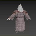 Elderly Man In Traditional Robe With Gray Hair Long Beard And Arms Outstretched