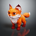 Cute 3D Fox Character With Orange Fur White Chest And Big Eyes