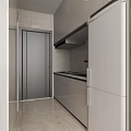 Modern Tatami Bedroom Interior With Bed Desk Chair Window Wooden Floor And Storage Cabinet