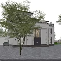 Modern Detached Villa Exterior Design With Courtyard Lighting And Parking Space