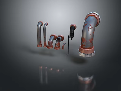 Pipe water pipe valve iron pipe fitting flange tee joint pipe water pipe valve 3d model