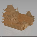 Chinese Traditional Architecture Model With Multiple Tiered Pagoda And Classic Roof Design