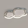 Modern Cloud Shaped Ceiling Light With Silver Frame And White Shade Design 3d model