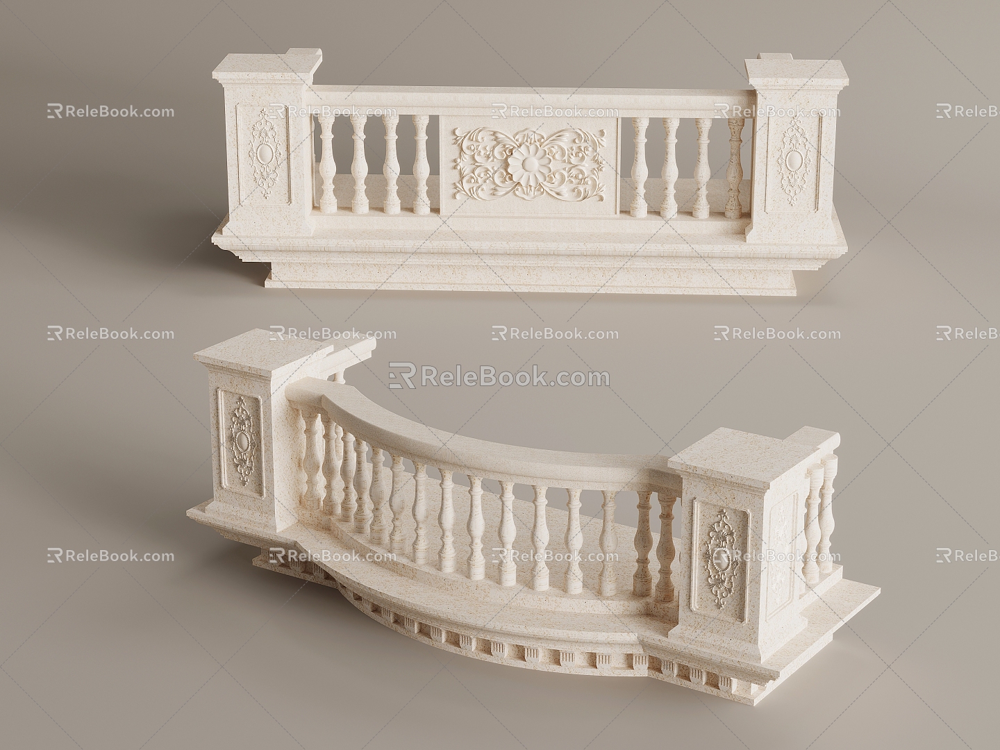 European-style Roman Column Railing Aquarius Column Railing 3d model