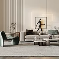 Modern Sofa Coffee Table Combination Sofa Combination 3d model