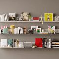 Bookshelf display rack jewelry ornaments combination 3d model