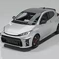 Silver Sleek Sporty Hatchback Car Featuring Black Roof Black Wheels And Modern Front Design
