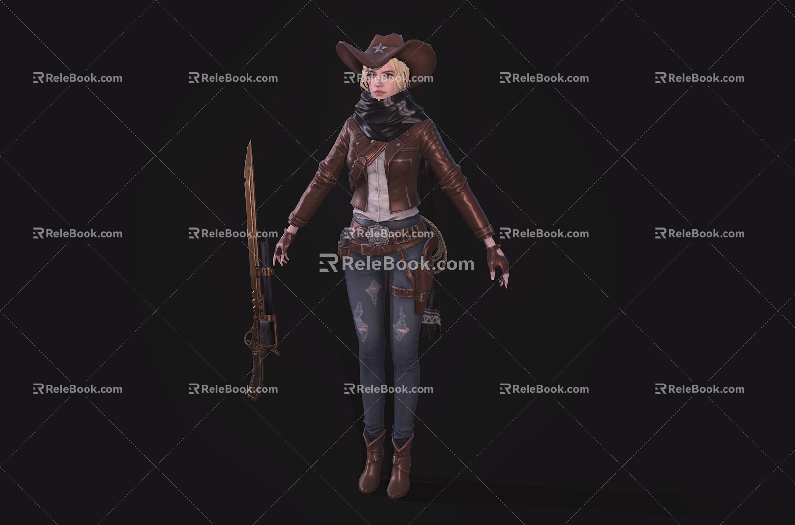 Cowgirl chivalrous woman model