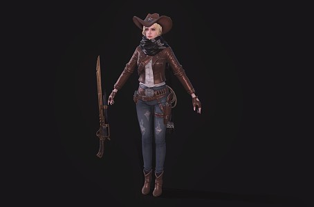 Cowgirl chivalrous woman 3d model