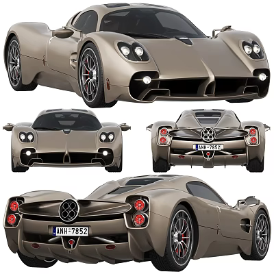 Luxury Sports Car Exterior Displayed From Multiple Angles 3d model