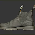 Durable Gray Work Boots With Elastic Side Orange Lining And Thick Sole